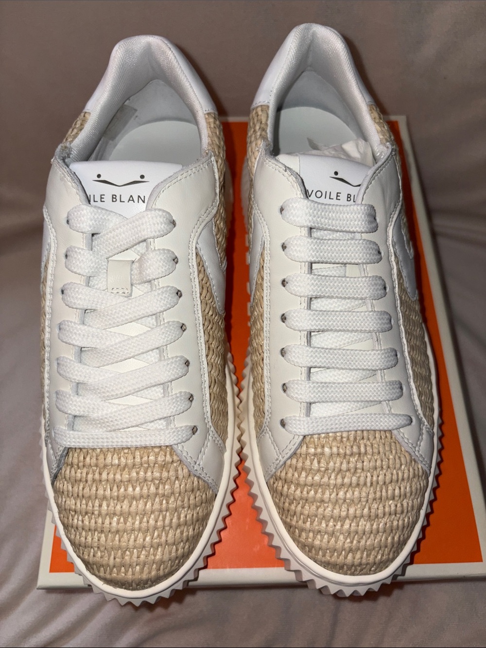 NWT VOILE BLANCHE LIPARI Sneaker in CREAM-WHITE - Picture 8 of 15